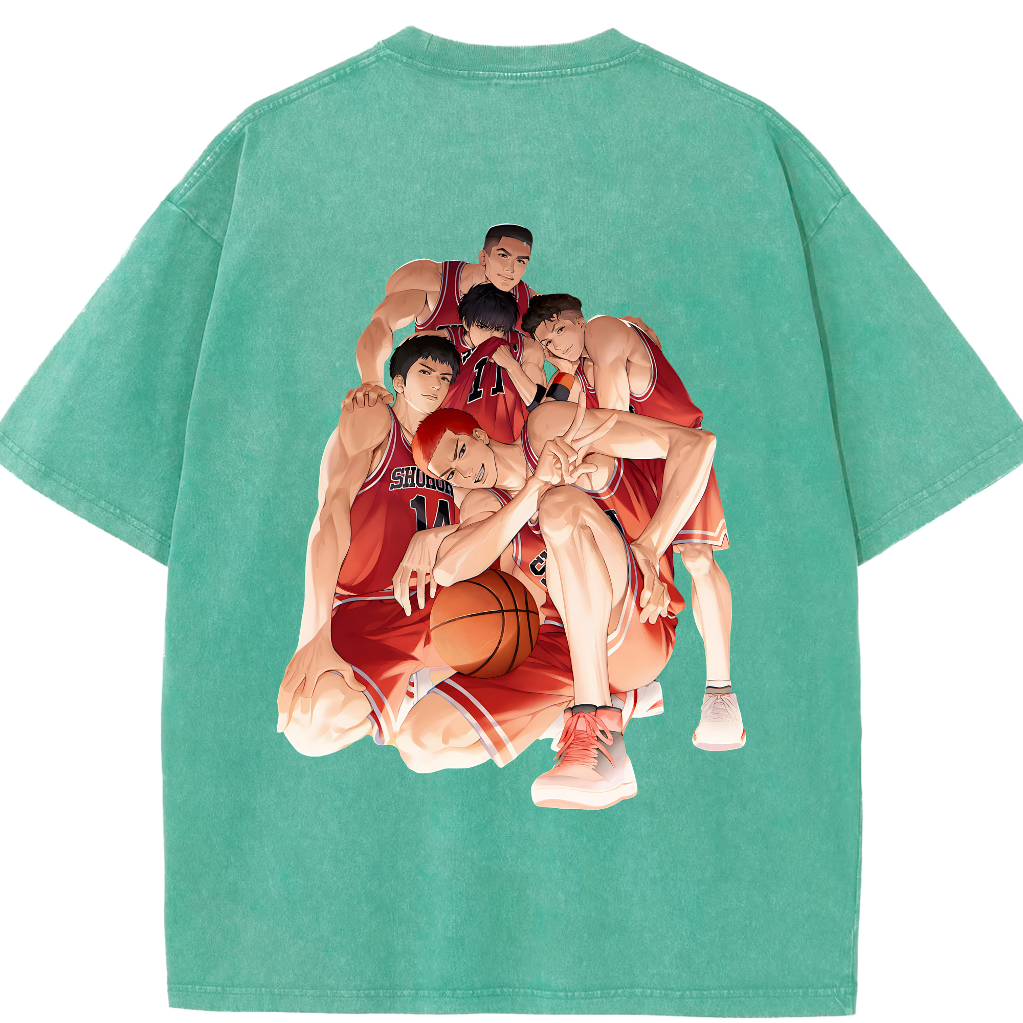 （画像用） SLAM DUNK／スラムダンク 綿100% ヴィンテージ風 半袖Tシャツ（背面プリント）